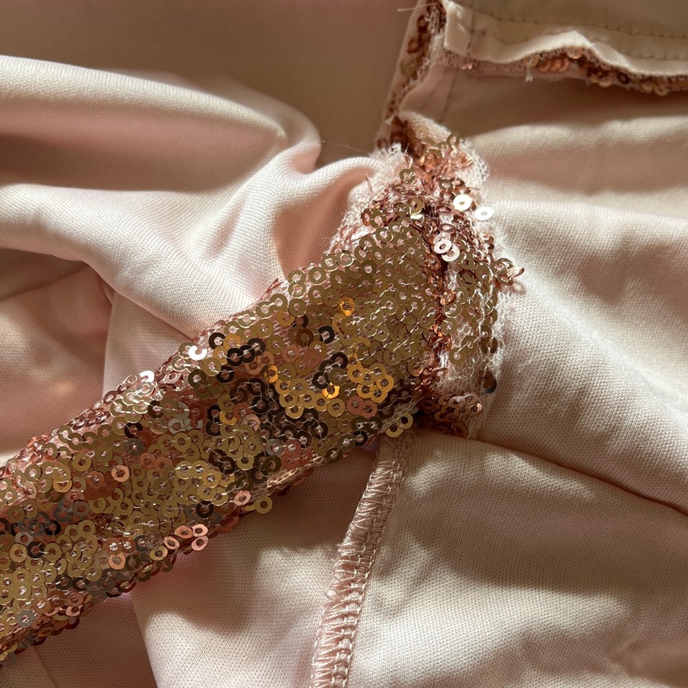 NWT Eloquii Sequin Wrap Long Sleeve Dress Lined Womens 16 Pink Wedding Party - Picture 9 of 17